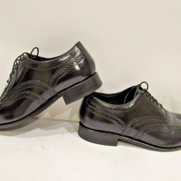 Florsheim Sz 9.5 Black Oxfords Dress Men C3A B29